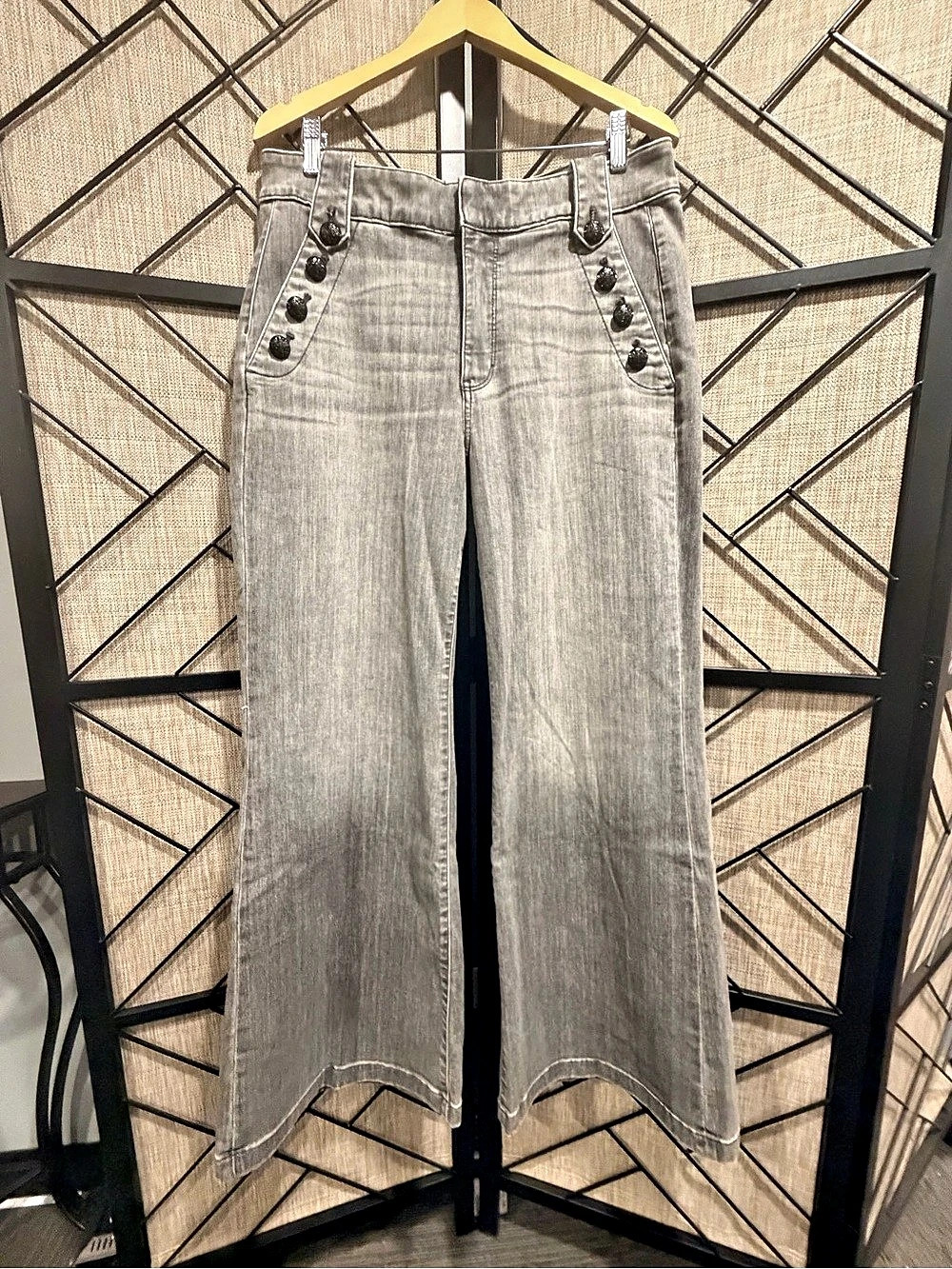 WHBM Mariner High-Rise Wide Leg Jeans in ✨Persian Night✨ NWT -Sz 14 - Picture 8 of 11